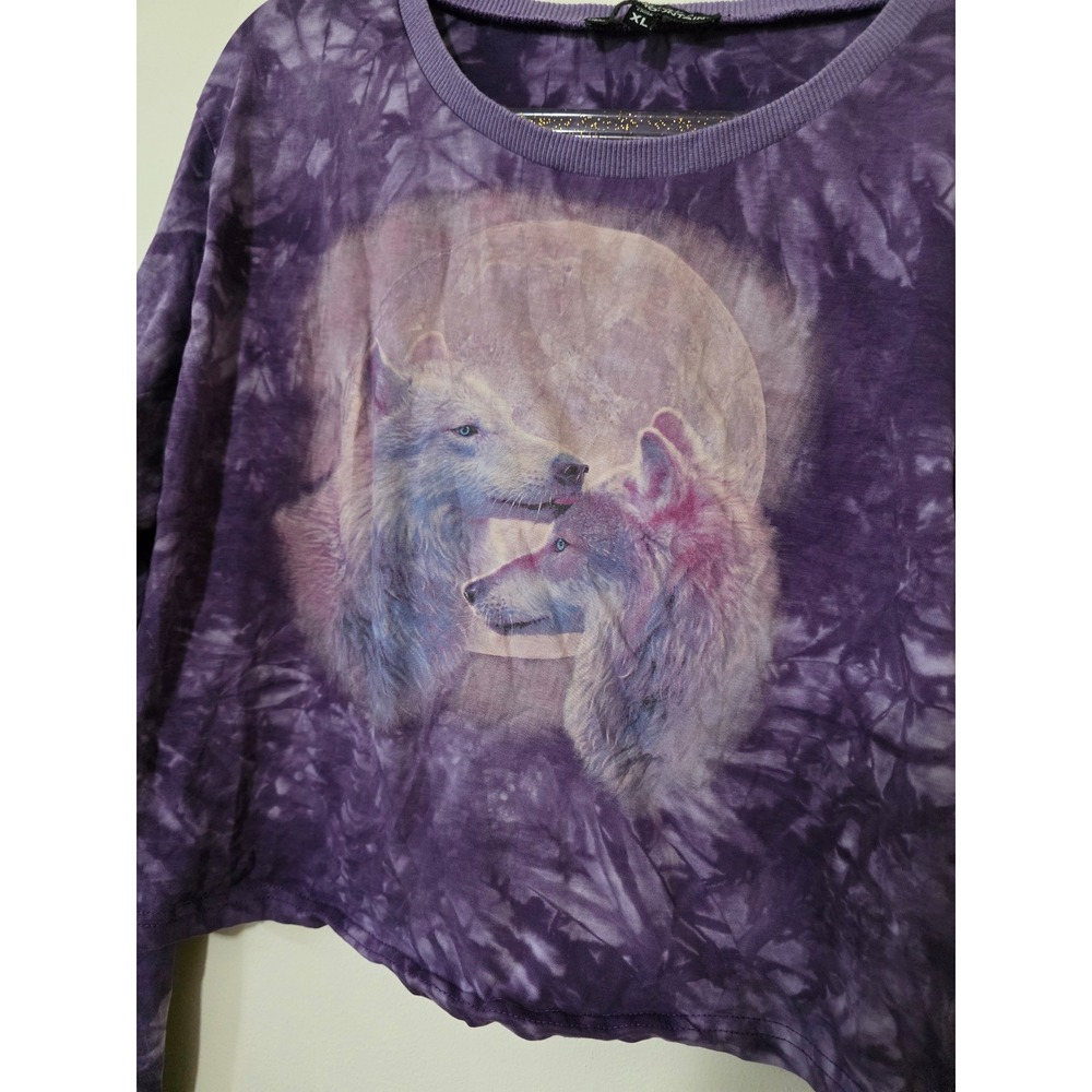 Dolls Kill X The Mountain Talking To The Moon Crop Wolf Core Whimsigoth Y2K XL - Picture 2 of 8